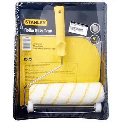 Stanley Paint Roller with Handle & Tray Set 9"