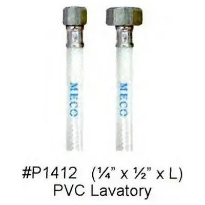 Meco PVC Lavatory Flexible Hose 1/2" x 1/4" x 12"