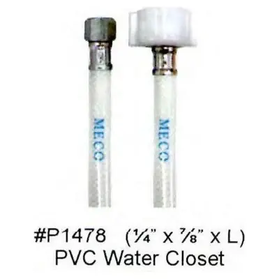 Meco PVC Water Closet Flexible Hose 1/4" x 7/8" x 16"