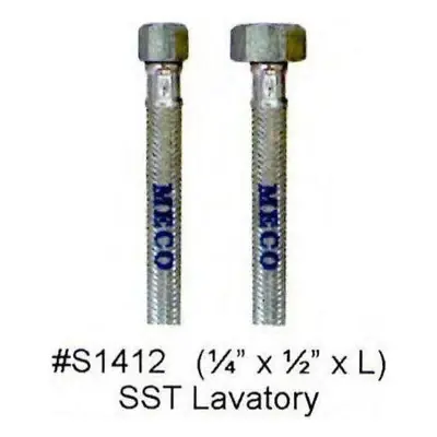 Meco SST Lavatory Flexible Hose 1/2" x 1/4" x 12"