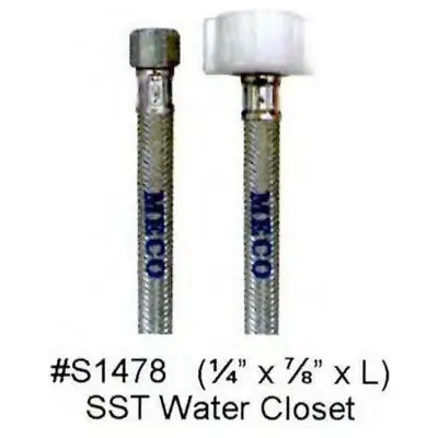 Meco SST Water Closet Flexible Hose 1/4" x 7/8" x 16"