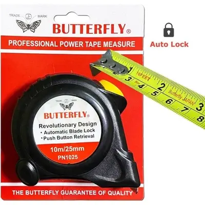 Butterfly Power Steel Tape Measure (Auto-Lock) 10 meters