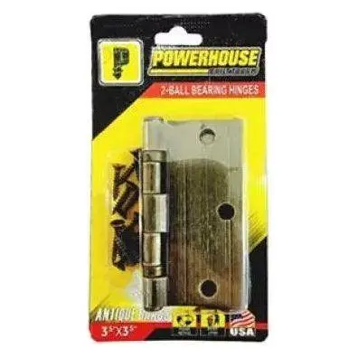 Powerhouse 2-Ball Bearing Hinges Antique Brass Finish (US5) 3" x 3"