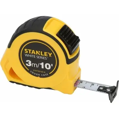 Stanley 30-165 Tough Case Steel Tape Measure 3m (White Blade)