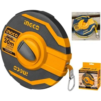 Ingco Fiberglass Measuring Tape (Closed Case) HFMT8130	30m x 12.5mm
