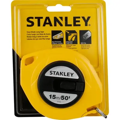 Stanley Closed Case Steel Long Tape Measure (Yellow) 34-107