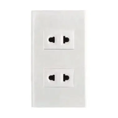 Omni Wide Series 2pcs Universal Outlet in White Plate 16A