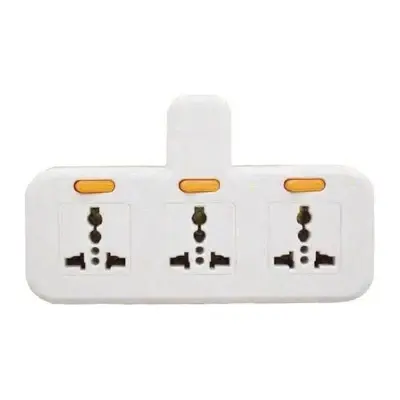 Omni Wall Universal Adapter 3-Gang with Individual Switch 10A