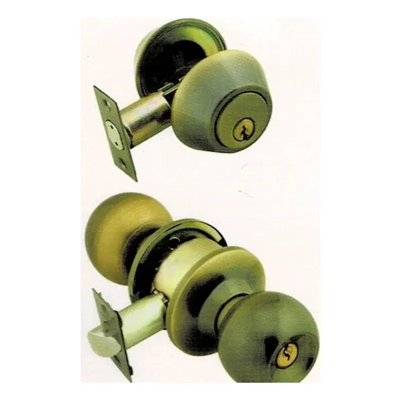 Amerilock AL D102 + AL 587 Deadbolt & Knob Lockset Combo Polished Brass (PB)