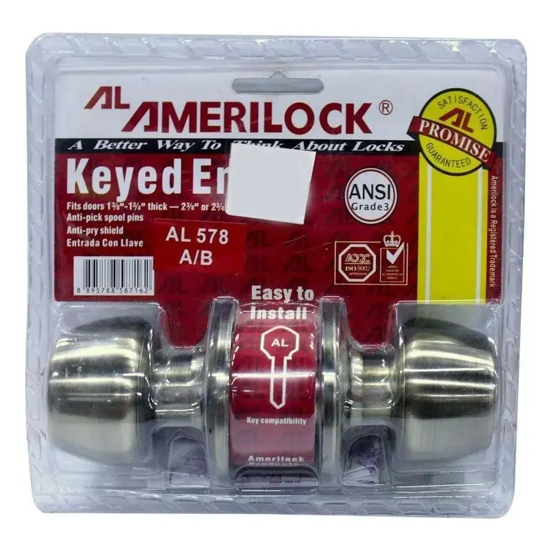 Amerilock AL 578 Knob Lockset Antique Brass (AB)