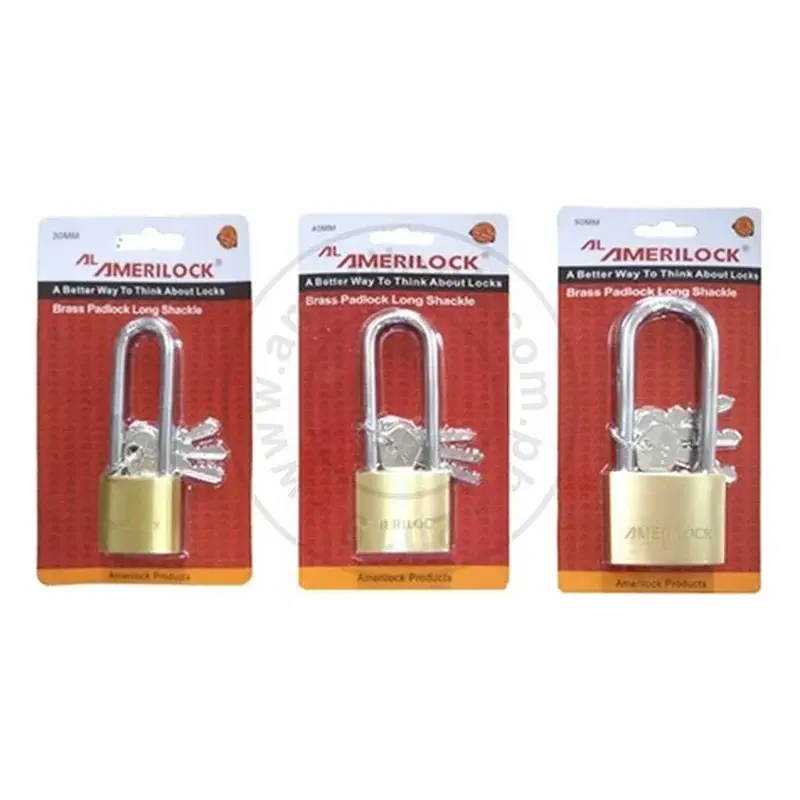 Amerilock AL 611L Brass Padlock 50mm Long Shackle