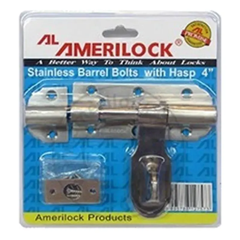 Amerilock Barrel Bolt with Hasp 4"