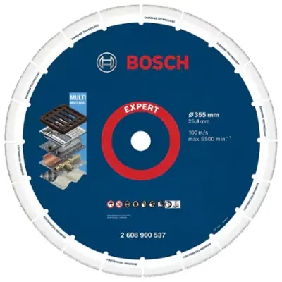 Bosch EXPERT Diamond Metal Wheel 355mm x 25.4mm Cutting Disc (2608900537)