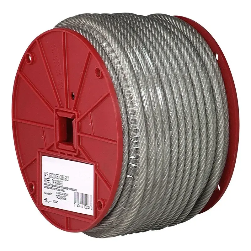 Campbell Wire Rope Vinyl Coated 1/8" (3mm) 7x7 250ft Reel