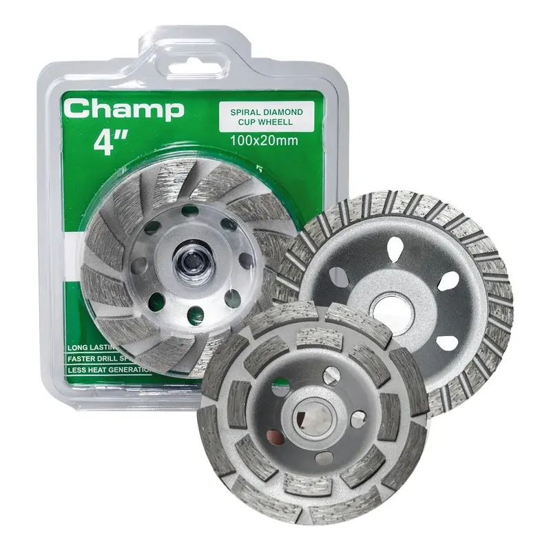 Champ 4" Spiral Diamond Cup Wheel