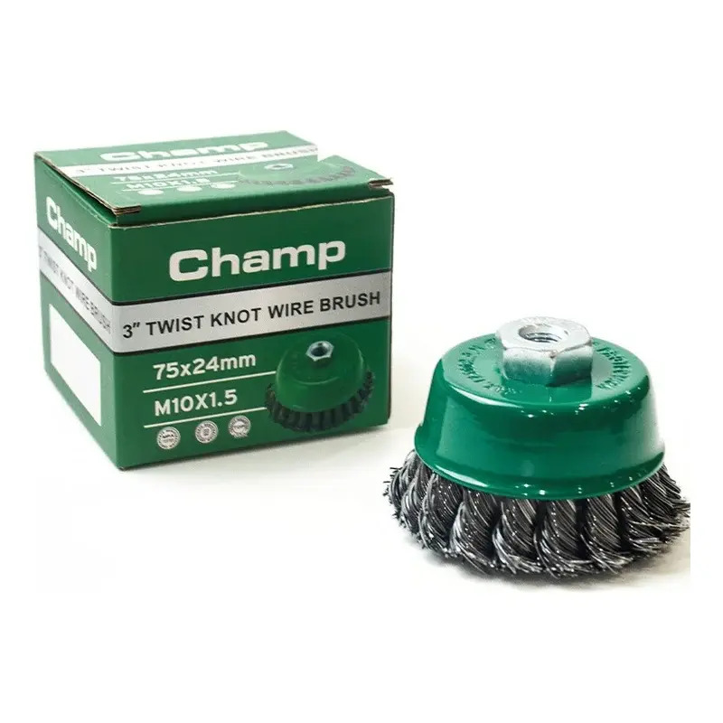 Champ 3" Twisted Knot Wire Cup Brush M10 x 1.50