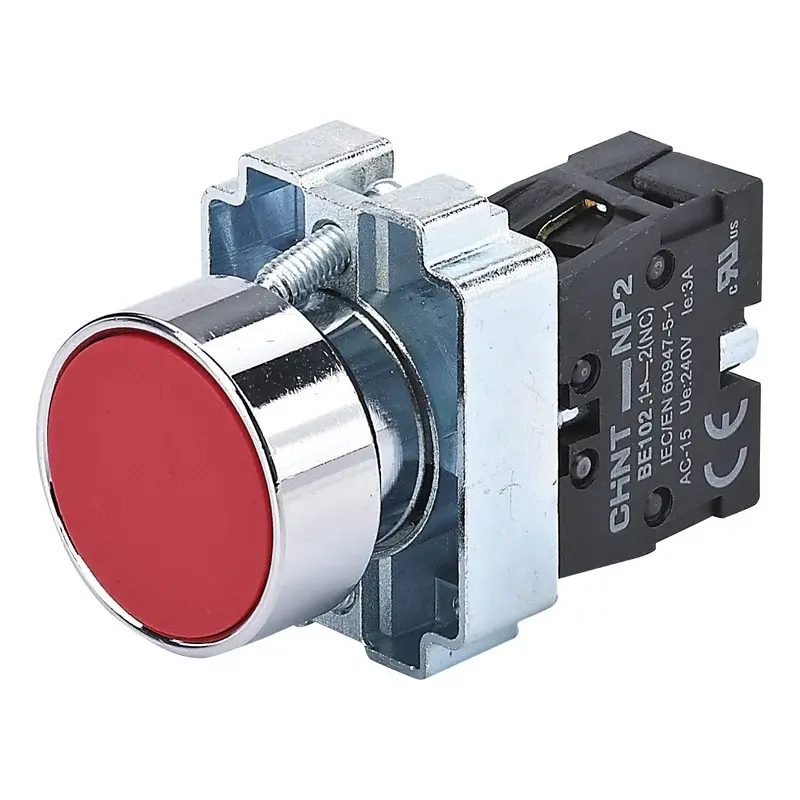 Chint NP2 Metal Headed Push Button Non-Illuminated 1NO+1NC Green