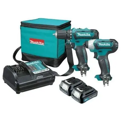 Makita CLX201 12V Combo Kit [CXT-Series] (Cordless Impact Driver + Drill)