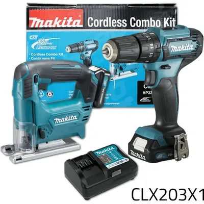 Makita CLX230X1 12V Cordless Combo Kit (CXT-Series) [Jigsaw + Hammer Drill]