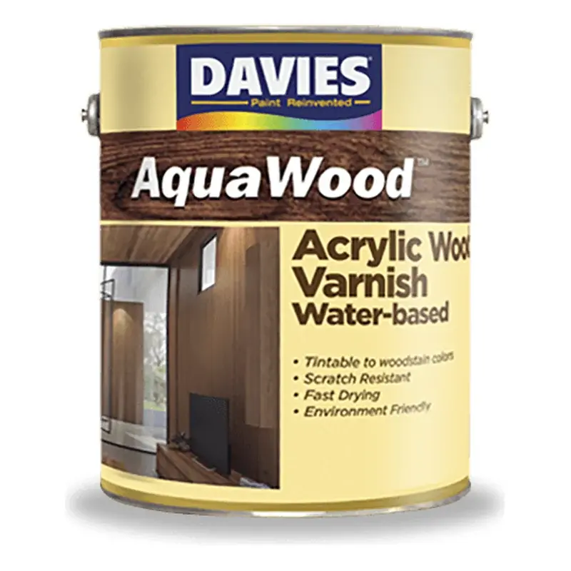 Davies AquaWood Acrylic Wood Varnish Brown Mahogany 1L