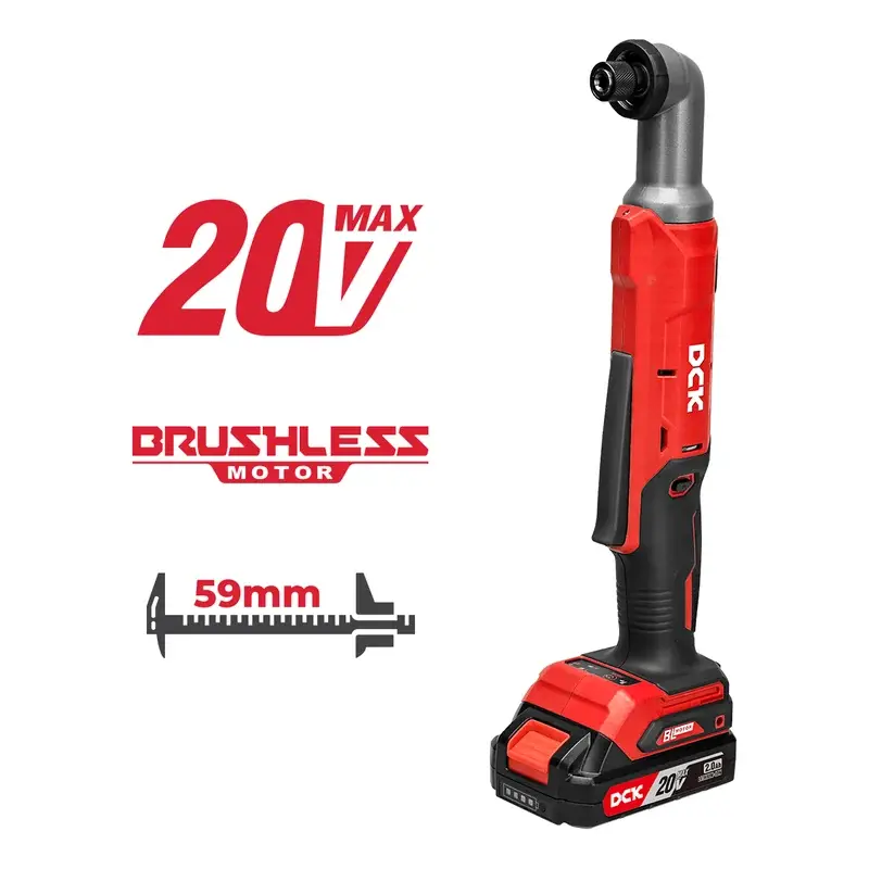 DCK Cordless Brushless Angle Impact Driver 20V Max 160W Kit (2x 2.0Ah)