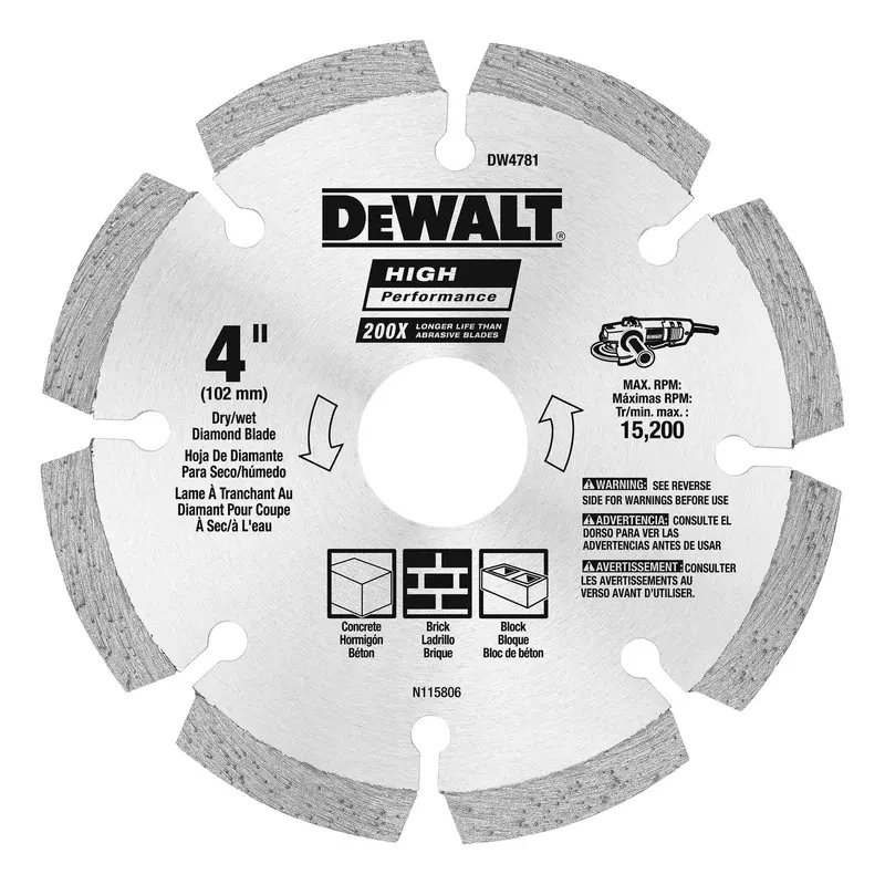 DeWalt Diamond Cutting Disc Segmented 4" 105mm