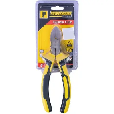 Powerhouse Dyna Grip Diagonal Pliers Nickel Plated 8"