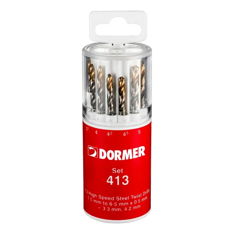 Dormer A094 Drill Bit Set for Stainless Steel 1-10mm Plastic Case
