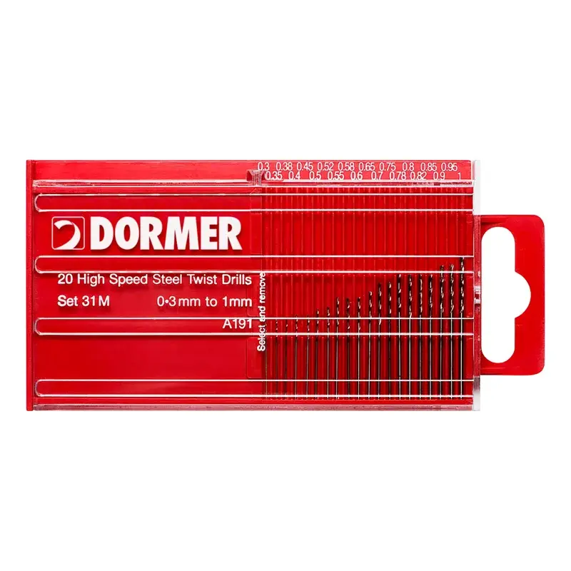 Dormer A191 Drill Bit Set 19 Pcs 1-10mm Plastic Case