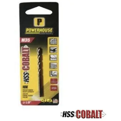 Powerhouse ANSI M35 Cobalt Jobber Drill Bit (Blister Pack) 3/16"