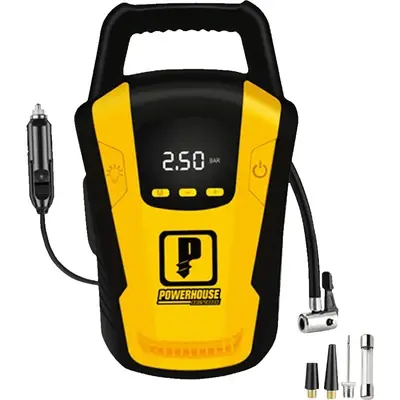 Powerhouse Digital Tire Inflator (Copper Motor) w/ LED Work Light 120W