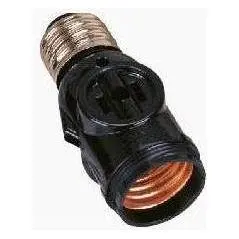 Omni Keyless Current Tap Socket with 2 Flatpin Outlets 4A 250V (Blister Pack)