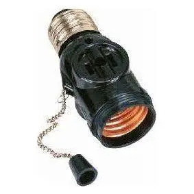 Omni Chain Pull Socket with 2 Flat Pin Outlets 3A 250V (Blister Pack)