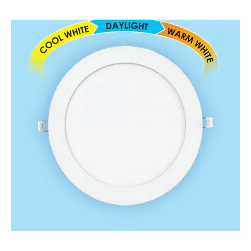 Ecolum LED 3-Color Recessed Slim Downlight Round Aluminum 12W 3-Color