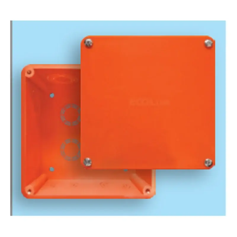 Ecolum PVC Square Box with Cover and Screw Orange