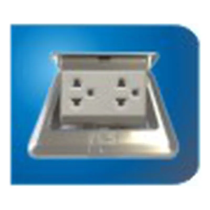 Eurolux Mammoth Square Floor Outlet with Duplex Outlet Silver