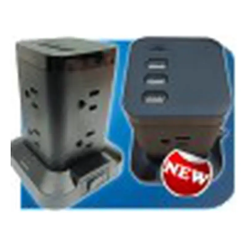 Eurolux Tower Extension Cord 8 Outlet 3 USB 1 Type-C 1.2m