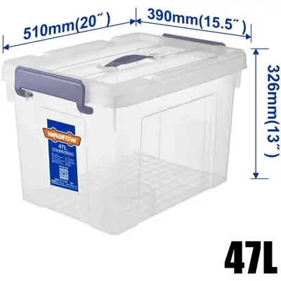 Wadfow Plastic Storage Box 47L