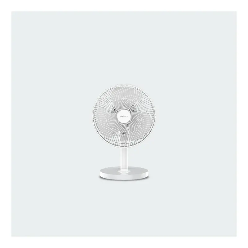 Firefly 12" Rechargeable Oscillating Fan with Night Light AC/DC 30W Wood