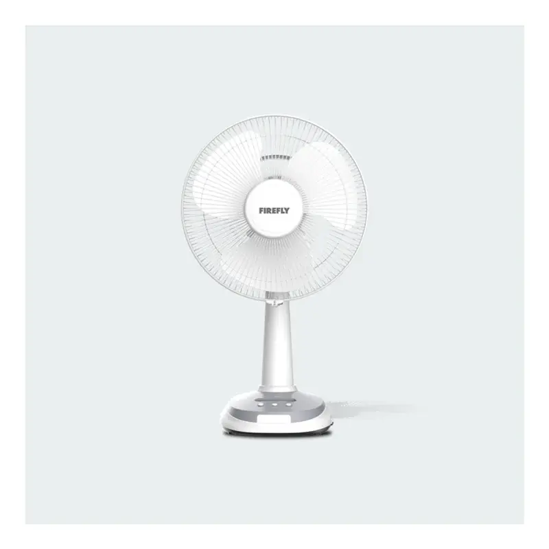 Firefly 12" Rechargeable Desk Fan with Emergency Solar Panel and Lamps