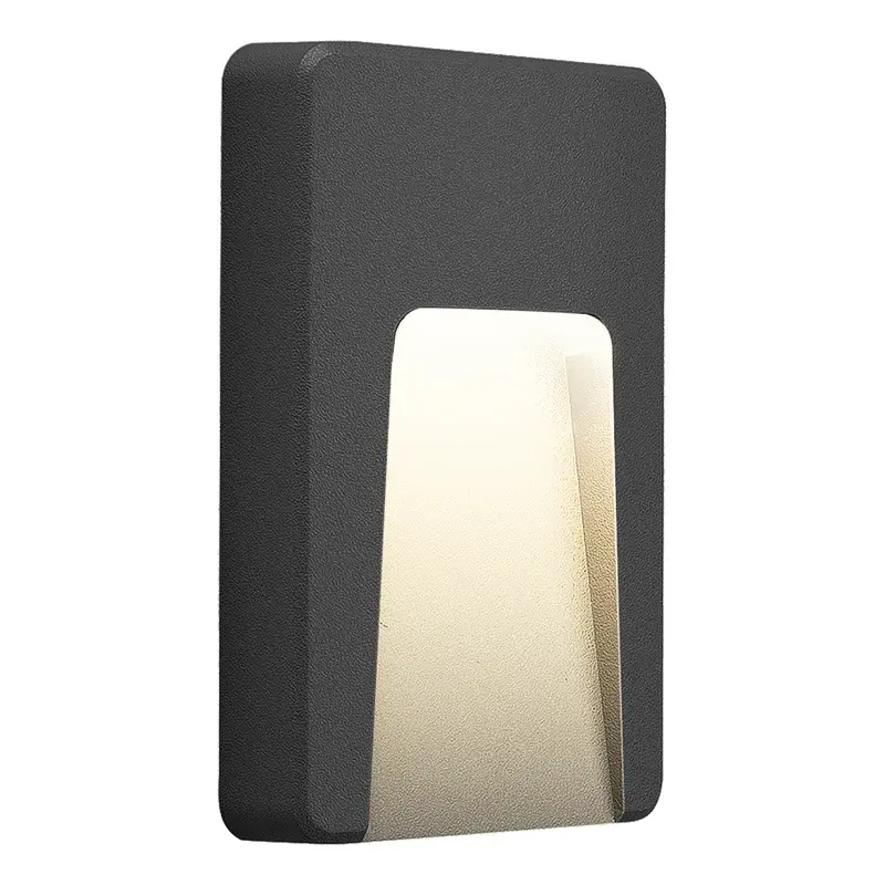 Firefly Basic Titania Rectangle LED Wall Lamp 3W Warm White Gray