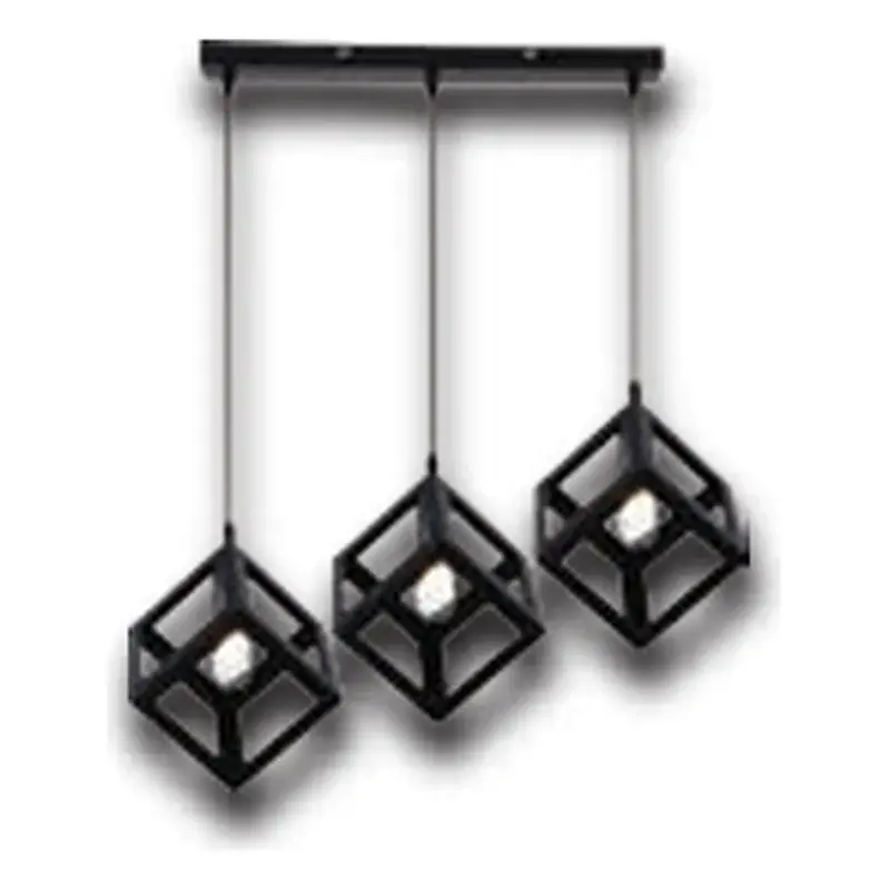 Firefly Dado 3-Lamp Cube Pendant Lamp Rectangle Plate E27