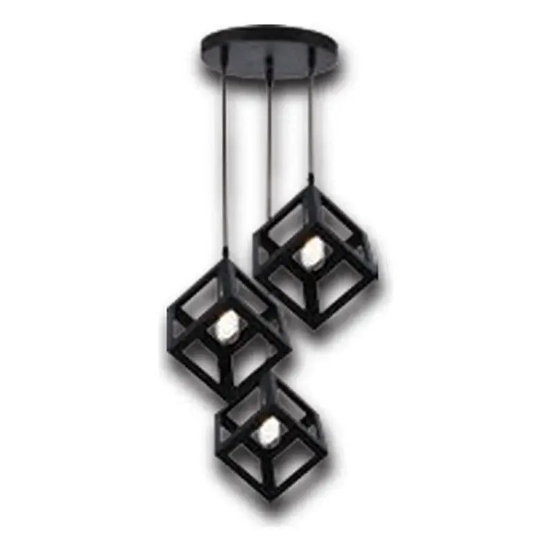 Firefly Dais 3-Lamp Cube Pendant Lamp Circle Plate E27
