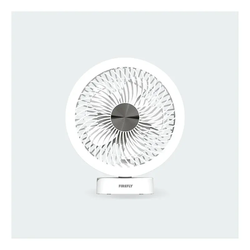 Firefly Rechargeable Mini Desk Fan with Ring Lamp 6W