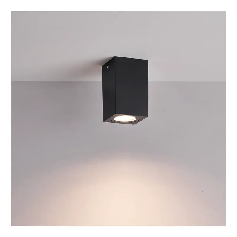 Firefly Portia Cuboid Ceiling Fixture IP65 GU10 Dark Gray