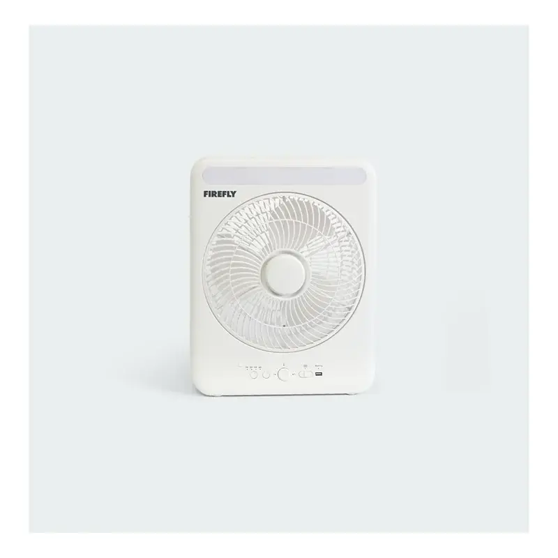 Firefly Rechargeable 3-Speed Box Fan with Night Light AC/DC