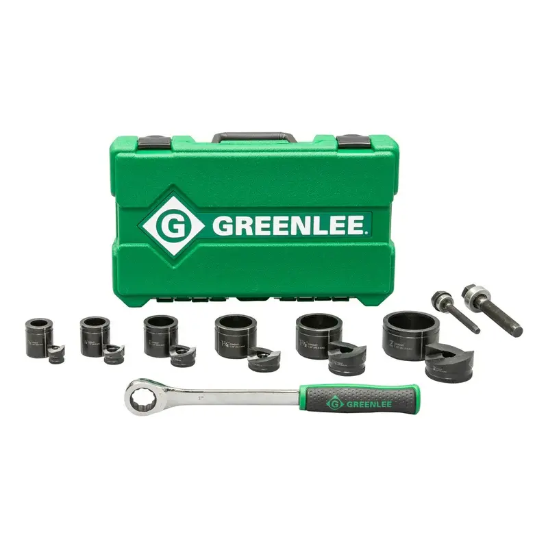 Greenlee Manual Knockout Punch Kit with Ratchet 1/2"-2" Slug-Buster