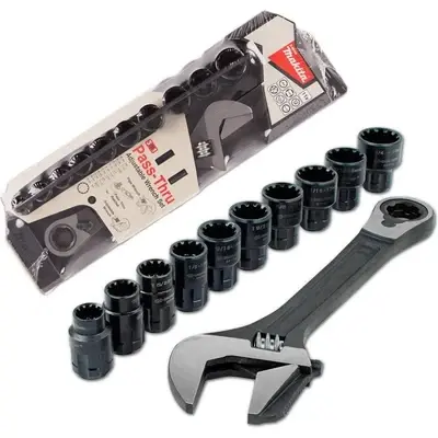 Makita B-65458 11pcs Pass-Thru Adjustable Wrench Set