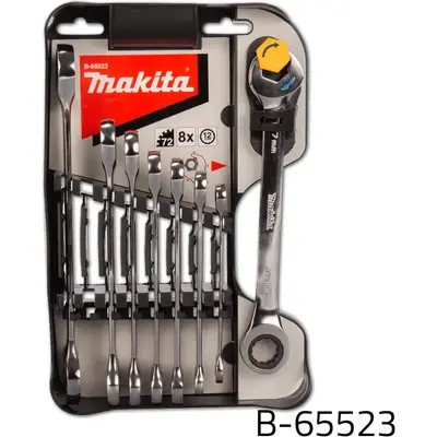 Makita B-65523 8pcs Double Ended Ratchet Wrench Set