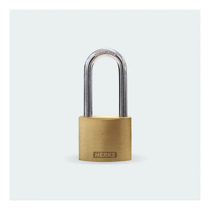 Herks Heavy Duty Brass Padlock 50mm Long Shackle